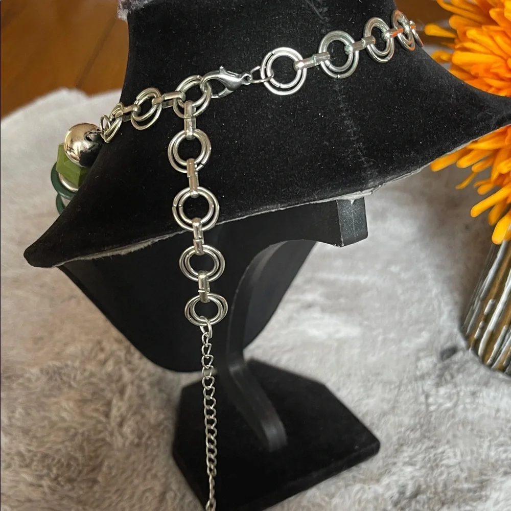 Green Statement Beaded Necklace - Unbranded